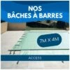 Bâche à Barres De Sécurité Access 580 G/m² Pour Piscine 7m X 4m