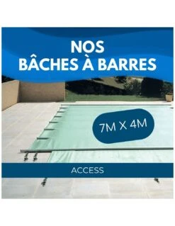Bâche à Barres De Sécurité Access 580 G/m² Pour Piscine 7m X 4m